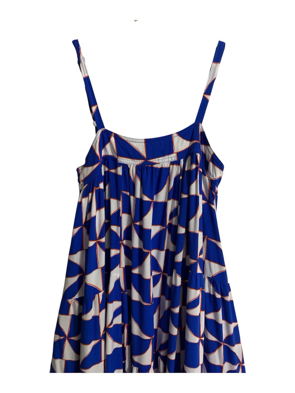 Abel The Label Tent Dress Blue Geometric Maxi Sundress M - Picture 4 of 6